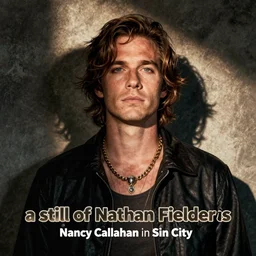“a still of Nathan Fielder as Nancy Callahan in Sin City”
