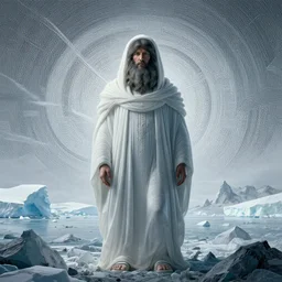 epic masterpiece of creative and mysterious dream sequence of the prophet of Antarctica, cinematic, establishing shot, extremely high detail, photorealistic, cinematic lighting, intricate line drawings, 8k resolution
