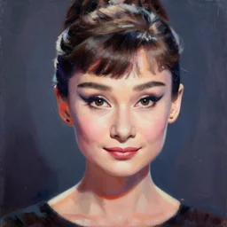 korean audrey hepburn, detailed cyberpunk vaporwave portrait by tim doyle, acrylic