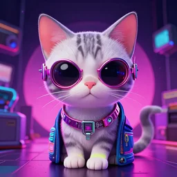 synthwave cat