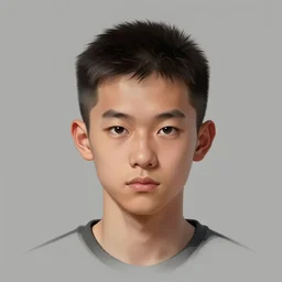 chinese boy with short hair, concept art