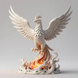 phoenix rises from the ashes, minimalist art, 3 d, hyper detailed, complex and intricate, slightly photorealistic, super quality