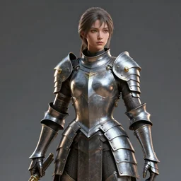 a highly detailed sculpt of athletic girl in armor, with small golden ornaments on the shoulder : concept design iteration, cinematic light, featured on artstation, octane render, path tracing, sharp focus, 4 k