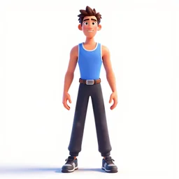 towering 80s aerobics instructor, stylized pixar-style 3d render, full body, standing, isolated on a pure white background, centered, whole figure in frame, sharp focus, studio lighting