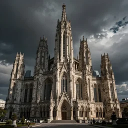 a megalopolis in the style of brutalist gothic architecture