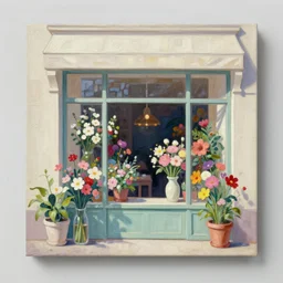 flower shop, intricate oil painting by greg rutkowski, trending on artstation