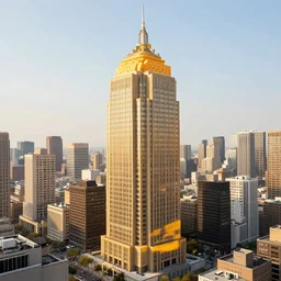 a photograph of a skyscraper made of cheese, urban city, realistic