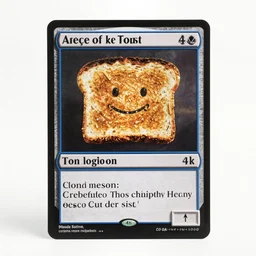 a mtgo trading card of a piece of evil toast, 4 k, hd, full quality, shiny, rare