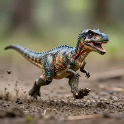 award winning photo by national geographic of a tiny funny dinosaur running very fast in the mud, motion blur, tiny gaussian blur, insanely detailed, insanely intricate, depth of field, low contrast, summer, wide aperture, action photography