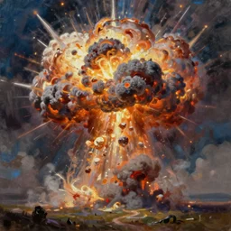 explosion of life concept art oil painting by Jama Jurabaev, extremely detailed, brush hard, artstation, fantasy art