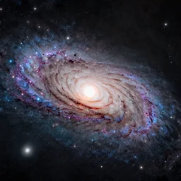 Milky Way galaxy as seen from above it, NASA true color photograph