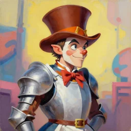 greg manchess portrait painting of armored mad hatter from alice in wonderland as overwatch character, wacky, medium shot, asymmetrical, profile picture, organic painting, sunny day, matte painting, bold shapes, hard edges, street art, trending on artstation, by huang guangjian and gil elvgren and jesper ejsing