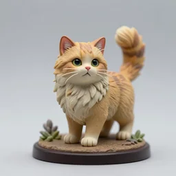 80mm resin detailed miniature of fluffy cat, Product Introduction Photos, 4K, Full body
