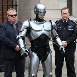 robocop arresting obese british people, detailed