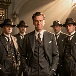 a photo of ben shapiro in a 1920s mafia gang