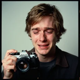 ! dream portrait of reddit user crying, taken by steve mccurry, kodachrome 6 4 color slide film, with a nikon fm 2 camera and nikkor 1 0 5 mm ai - s f 2. 5 lens