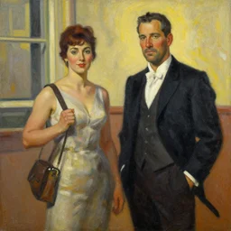 a painting in the style of gil elvgren and in the style of charles dana gibson.