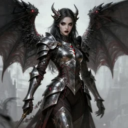 gothic princess girl in dragon armor, battle angel alita. by rembrandt 1 6 6 7, illustration, by konstantin razumov