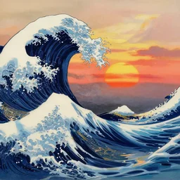 sharp focus, breath taking beautiful, aesthetically pleasing, gouache ocean waves ripples, sea foam, sunset, digital concept art background by hayao miyazaki and studio ghibli, fine art, ambient lighting, hdr, 4 8 k, cinematic, high quality art, award winning, dynamic, energetic, lively, elegant, intricate, highly detailed, rich textured, vivid, masterpiece.