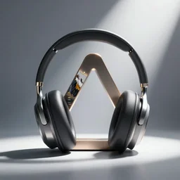 a rendering of futuristic headphones in the shape of triangles