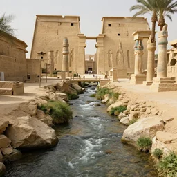 national geographic photo of a stream setup in ancient egypt