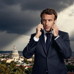 emmanuel macron making phone calls