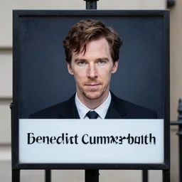 a sign reading benedict cumberbatch