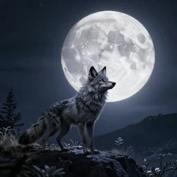 A tranquil werewolf vaporwave dreamscape, the land of the endless full moon