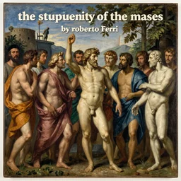 the stupidity of the masses, by roberto ferri, by dante, by donatello, oil painting, volumetric lighting, octane render,