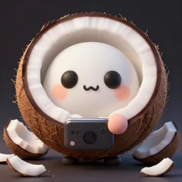 sliced coconut, electronics, ai, cartoonish cute, dramatic atmosphere, trending on artstation, 3 0 mm, by noah bradley trending on artstation, deviantart, high detail, stylized portrait