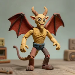 demon, photo from the 70s, stop motion, claymation