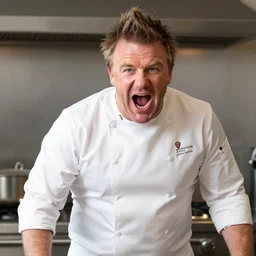 obese gordon ramsey shouting and screaming