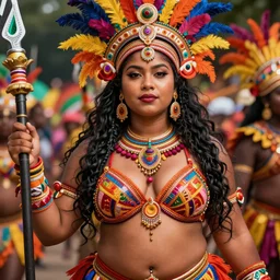 hyper realistic photography of festival warrior curvy goa girl saturated colors, cinematic, greg rutkowski, juan gimenez