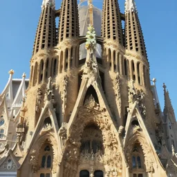 basilica de la sagrada familia. 4 k digital paint by studio ghibli hayao miyazaki. very sharp and detailed. trending on artstation and behance.