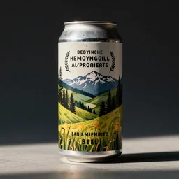 postmodern ironic beer can design, product photography, studio lighting