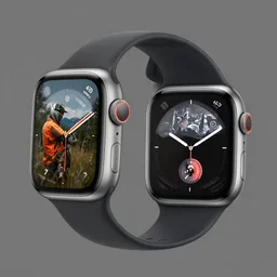 the new apple watch, releasing 2 0 2 5, now featuring a built - in gun, improved user experience, now able to hunt wild game from the comfort of your wrist, hunting rifle attachment, only from apple, apple watch with a gun attached to it, hunting rifle watch, product image, advertisement