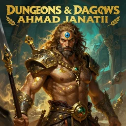 ! dream character portrait of ahmad jannati as magic barbarian with a third eye on the forehead and body warpaint, dungeons and dragons cover artwork, dynamic composition, dramatic lighting, trending on artstation, award winning art, stylized painting by sophie anderson, leonardo da vinci and raphael, concept art, 4 k, 8 k, gold and teal color scheme