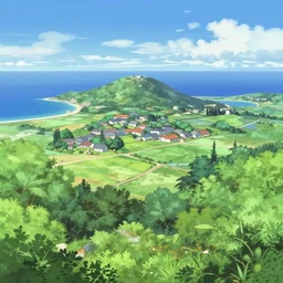 key anime visual of a landscape of reunion island, modern anime style