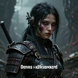 ultra realist intricate detailed portrait of a dark samurai cyberpunk girl in an alien landscape, insanity, accurate features, apocalyptic, very intricate details, 8 k resolution, dim lighting, volumetric lighting, artstyle, dennis wojtkiewicz and evelyn de morgan, award winning