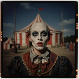 kodak portra 4 0 0, wetplate, photo of a surreal artsy dream scene, circus, grotesque, portrait