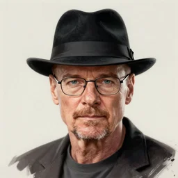 Walter White wearing a black fedora hat, artwork by Michael Whelan and Tomer Hanuka, Karol Bak, Rendering of Checkmate, clean, full of details, by Makoto Shinkai and thomas kinkade, Matte painting, trending on artstation and unreal engine