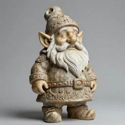 magnificent sculpture of famous karelian bald gnome, well lighted, high detail photo
