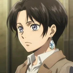 a still of the girlwiththepearlearring in attack on titan anime series, 8 k resolution.