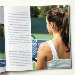 page of a woman, view from behind, tennis magazine 1 9 9 0.