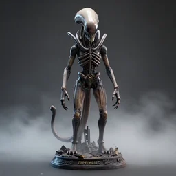 full centered photorealistic xenomorph Cat statue inspired by Giger, octane render, unreal engine 4k, volumetric light, fog, detailed