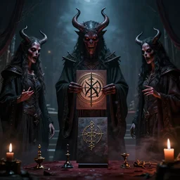 invitation ceremony for demons, sigil, ultra realistic, horror, cinematic, occult