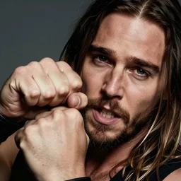 close up photo of jared leto getting hit hard in the face with a fist