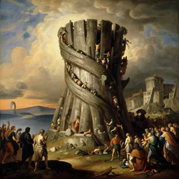 the fall of babel's tower, john martin