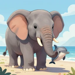 elephant with a dolphin face and dolphin features
