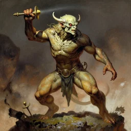 Barlowe Creature, Frazetta, Vallejo
